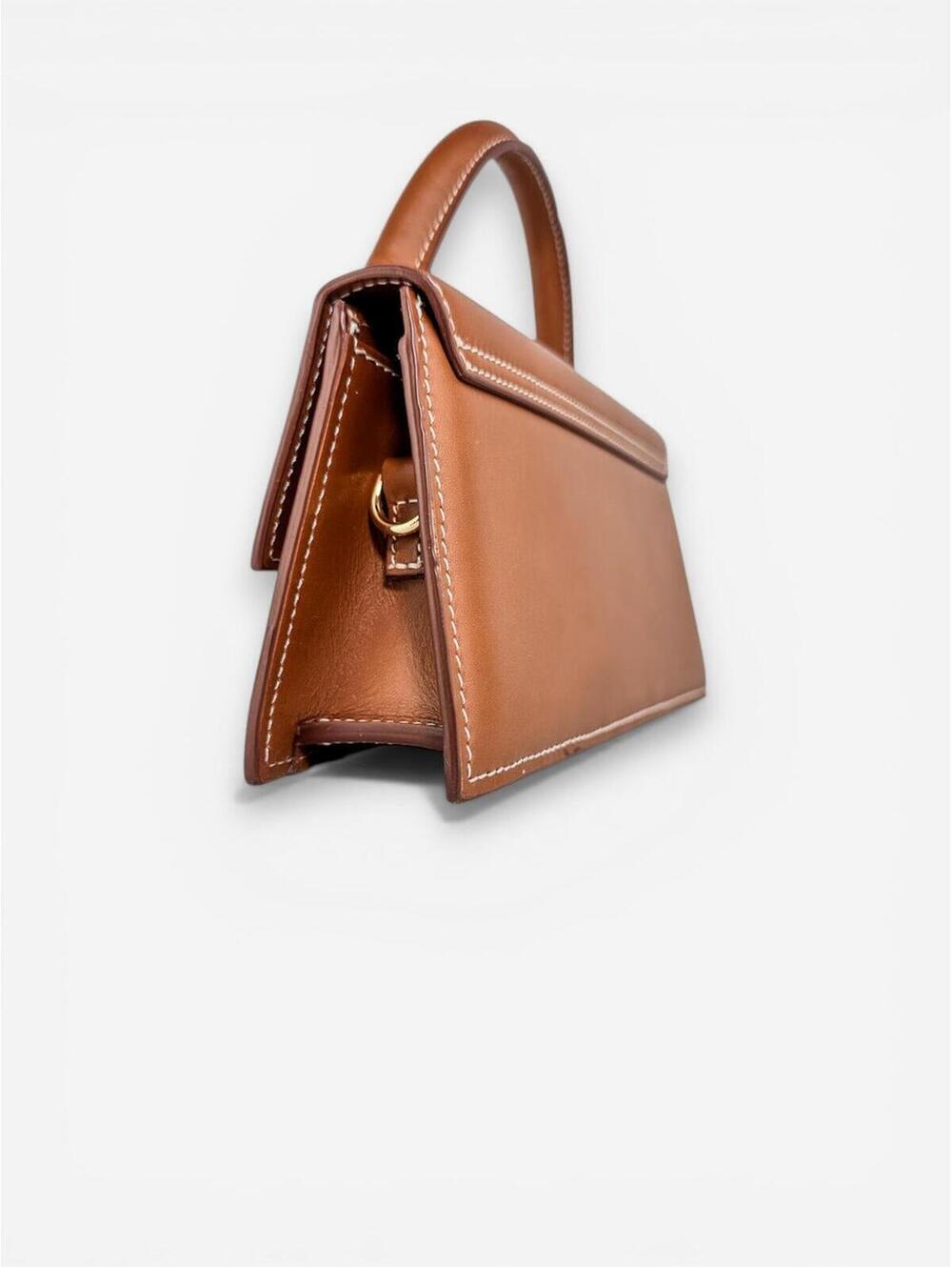 Jacquemus Le Chiquito Long Light Brown Calf Leather Top Handle Bag | New - Picture 4 of 9